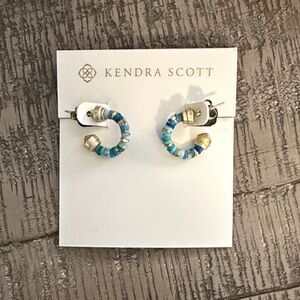 Kendra Scott Turquoise and Gold Mini Hoops